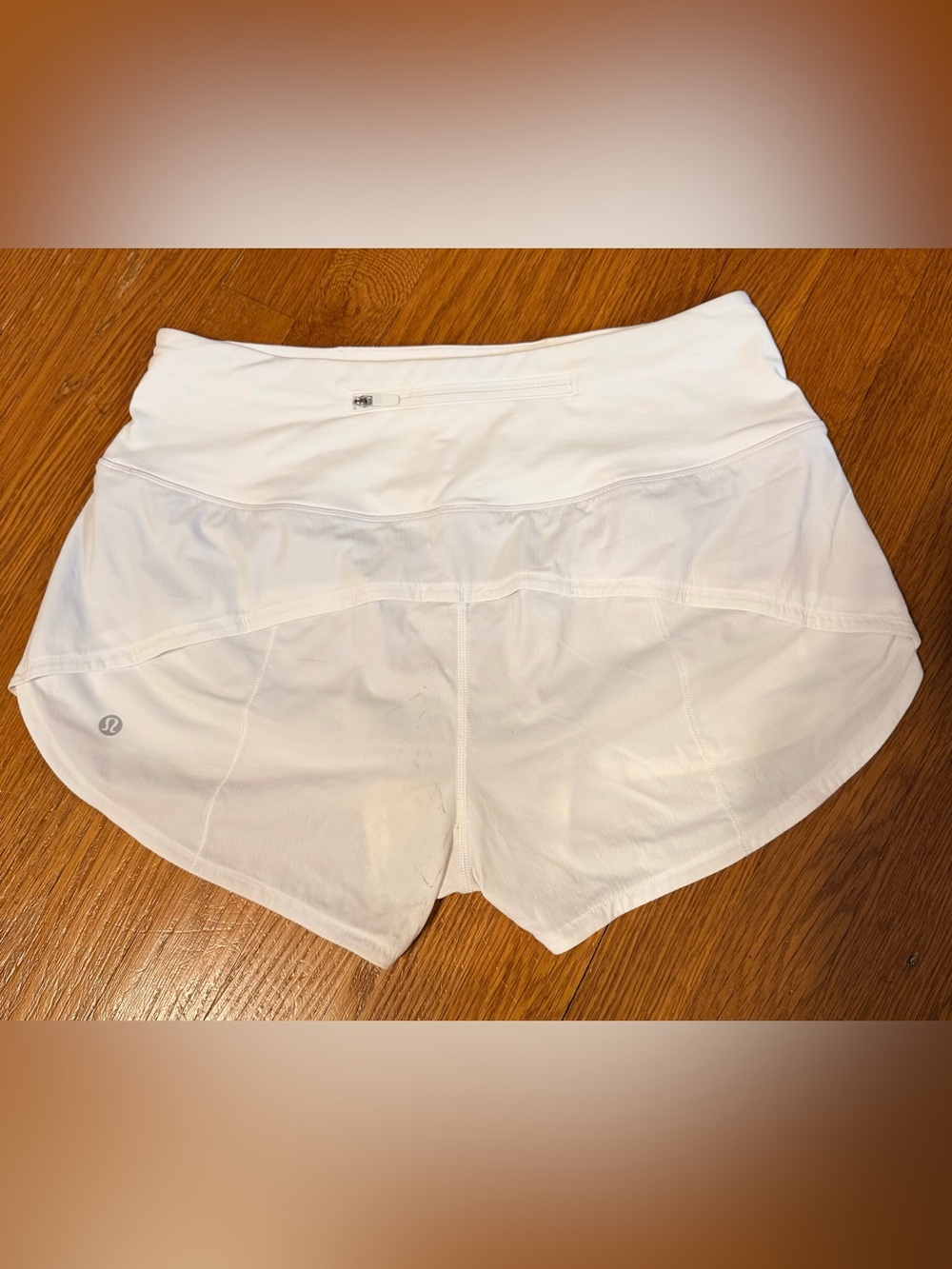 Lululemon White Athletic Running Shorts - With Lining - Size 8